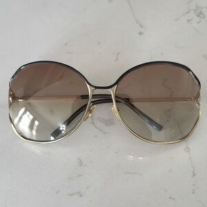 Gucci Sunglasses- LIKE NEW!! Gold & Black Metal Italy 63 mm